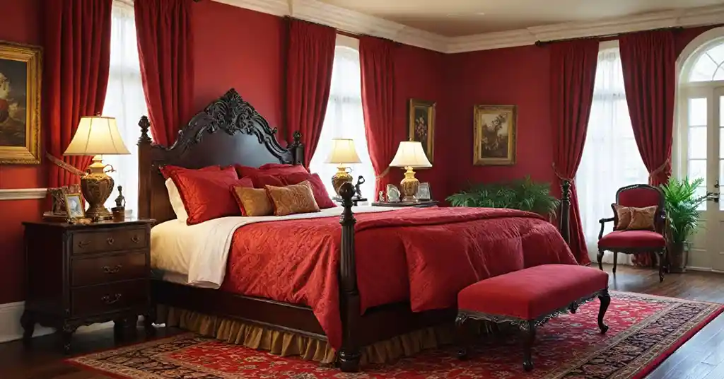 Bilik Tidur Romantik Hangat Merah