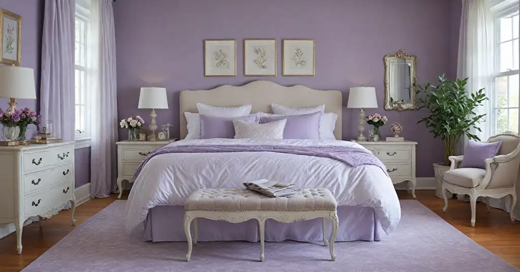 Bilik Tidur Romantik Menenangkan Lavender