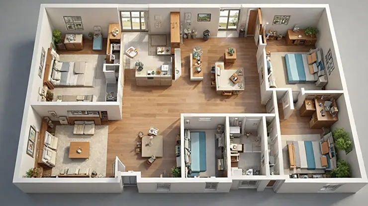 Contoh Pelan Rumah 3 Bilik Tradisional Simple