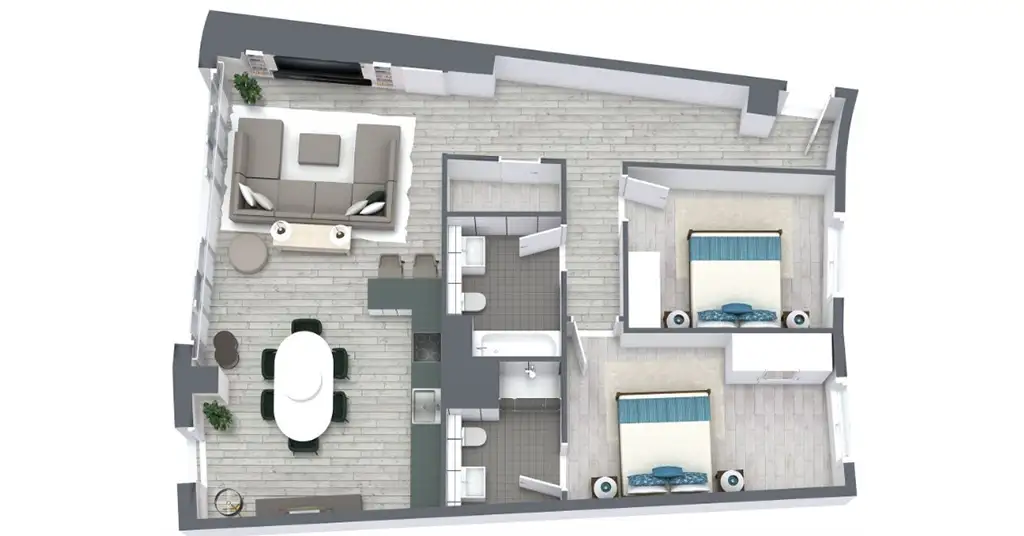 Contoh Plan Rumah 2 Bilik Dengan Ruang Tamu Luas