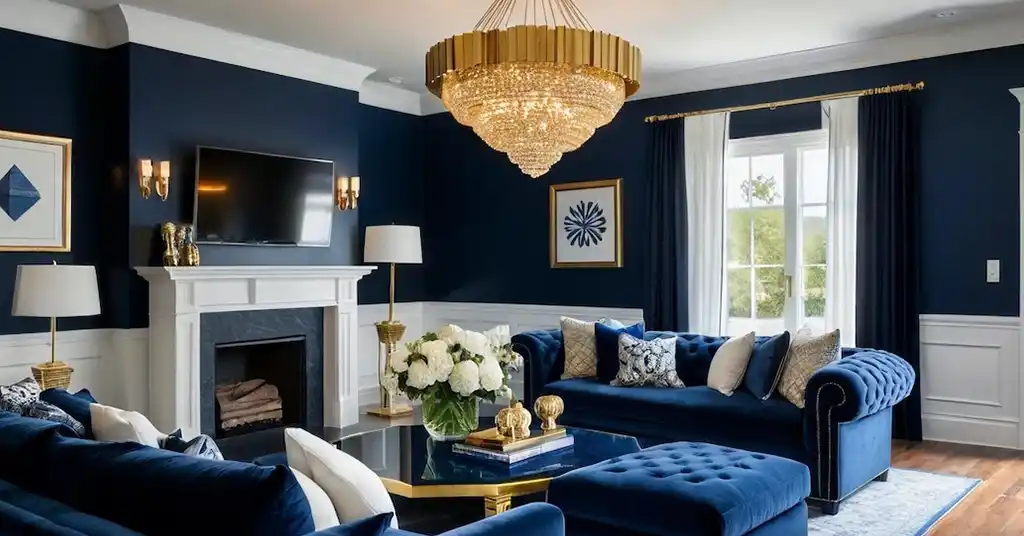 Idea Warna Cat Ruang Tamu Biru Navy Sejuk