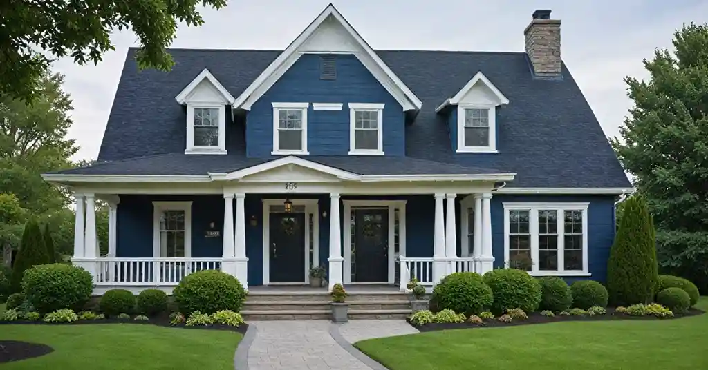Warna Cat Luar Rumah Biru Tua