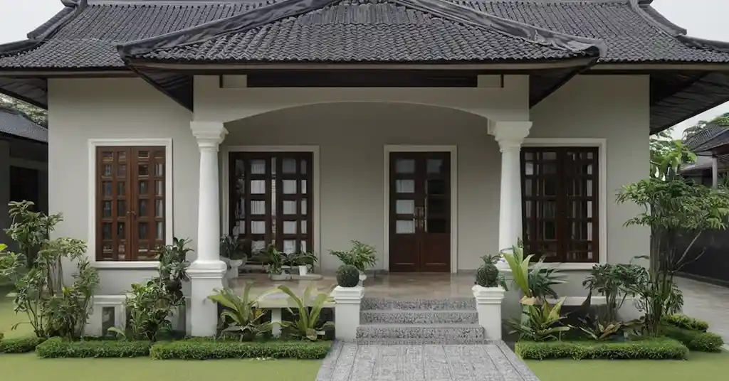 Warna Cat Luar Rumah Kampung Kelabu Setuju yang Menarik