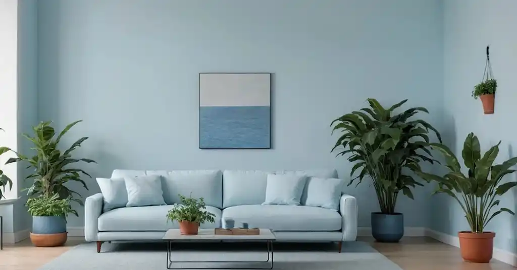 Warna Cat Ruang Tamu Biru Ais Sejuk