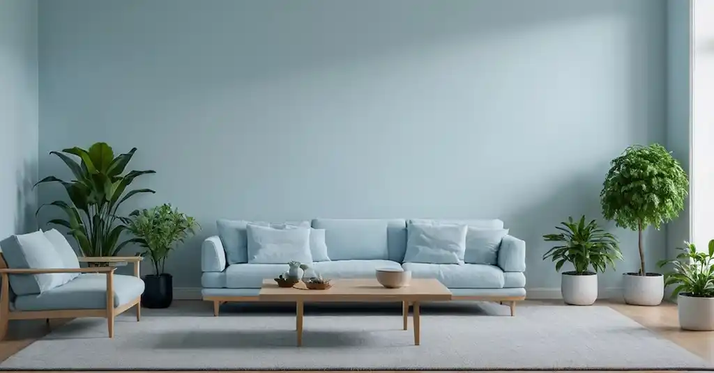 Warna Cat Ruang Tamu Biru Ais yang Selesa