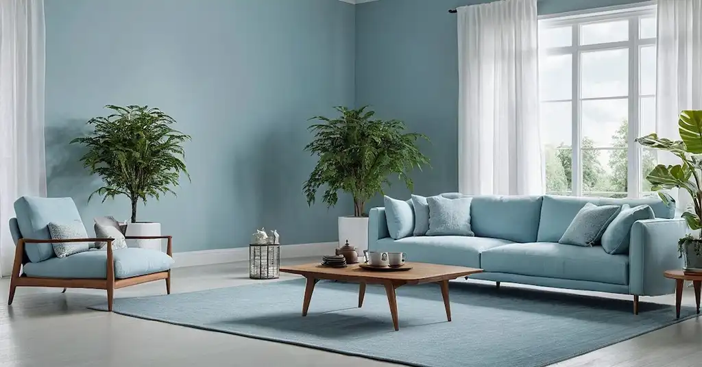 Warna Cat Ruang Tamu Biru Muda yang Sejuk
