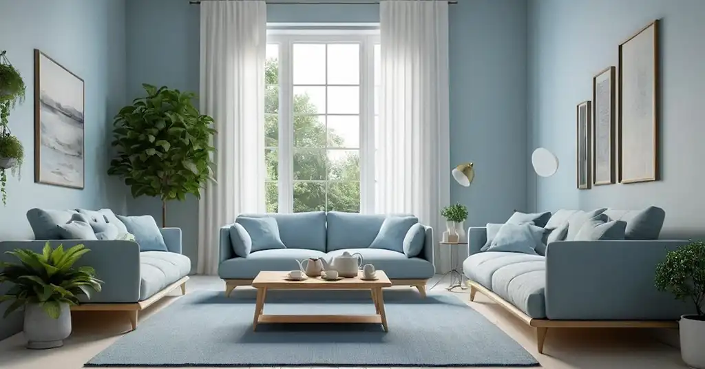 Warna Cat Ruang Tamu Biru Muda yang Selasa
