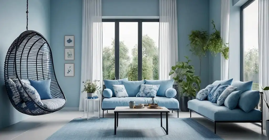Warna Cat Ruang Tamu Biru Pastel Selesa