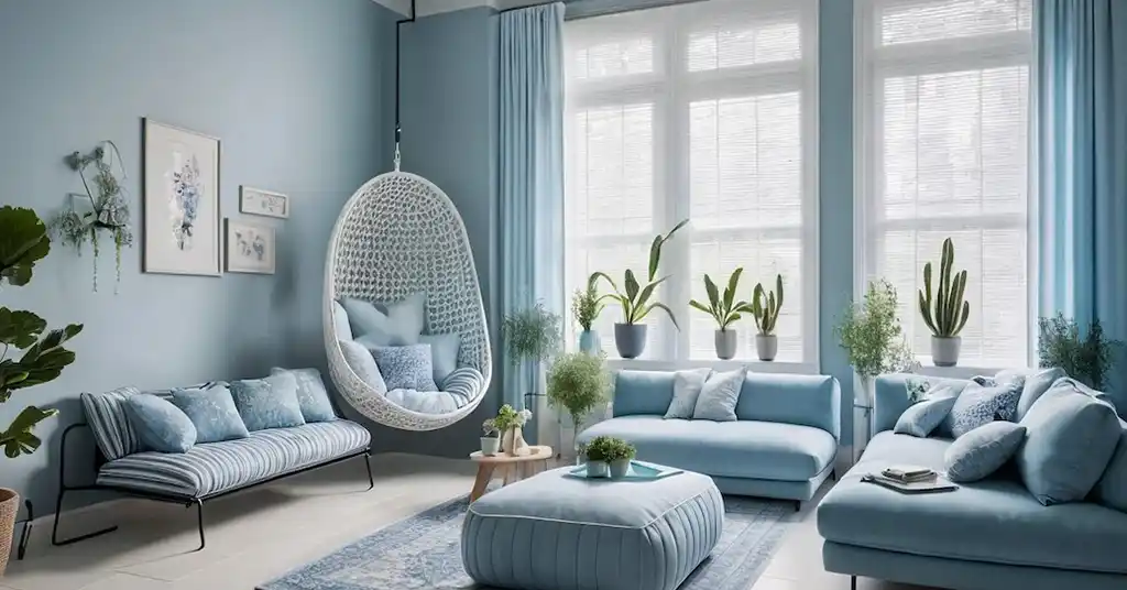 Warna Cat Ruang Tamu Biru Pastel