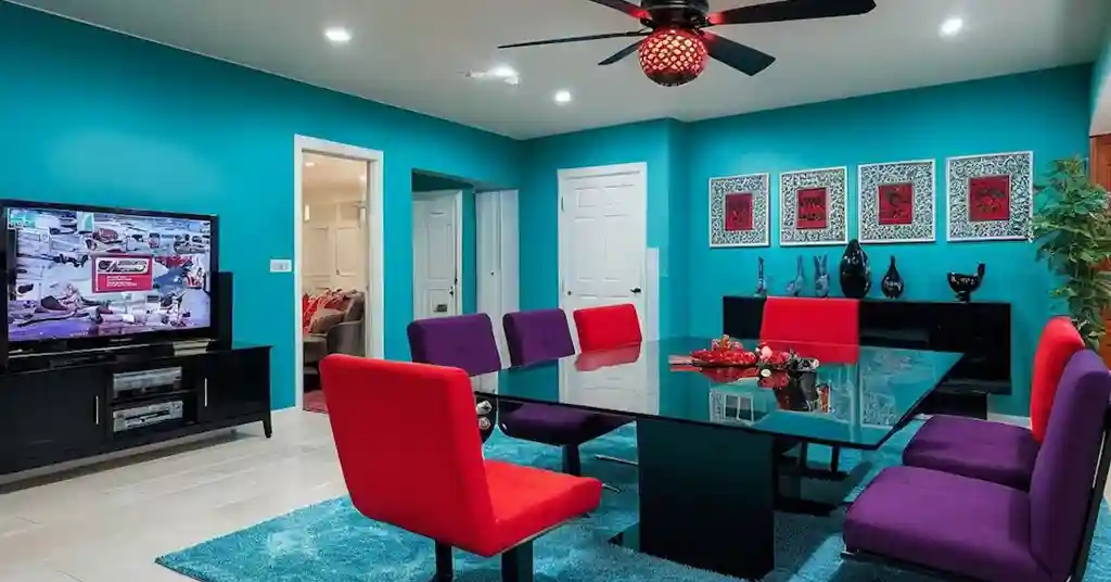 Warna Cat Ruang Tamu Biru Turquoise Sejuk
