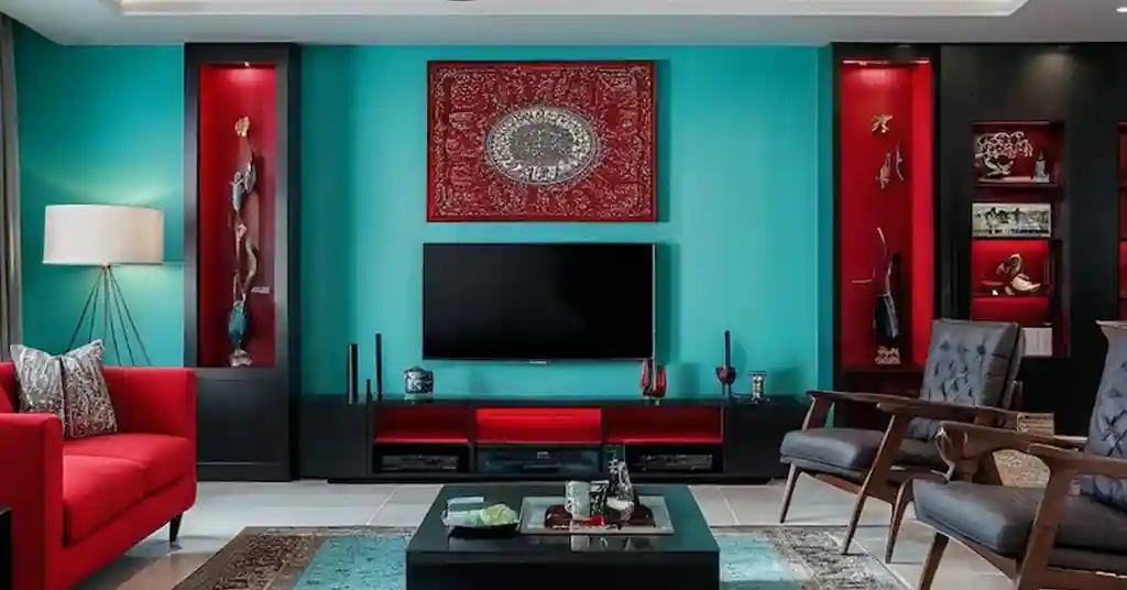 Warna Cat Ruang Tamu Biru Turquoise yang Sejuk