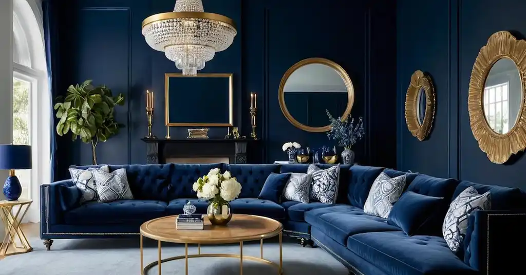Warna Cat Ruang Tamu Sejuk Biru Navy