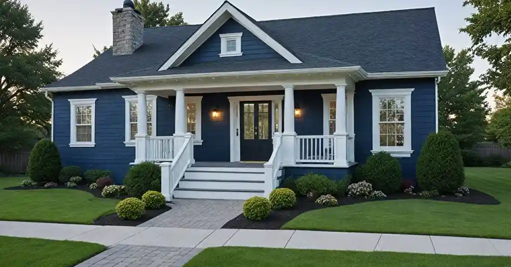 Warna Luar Rumah Biru Tua