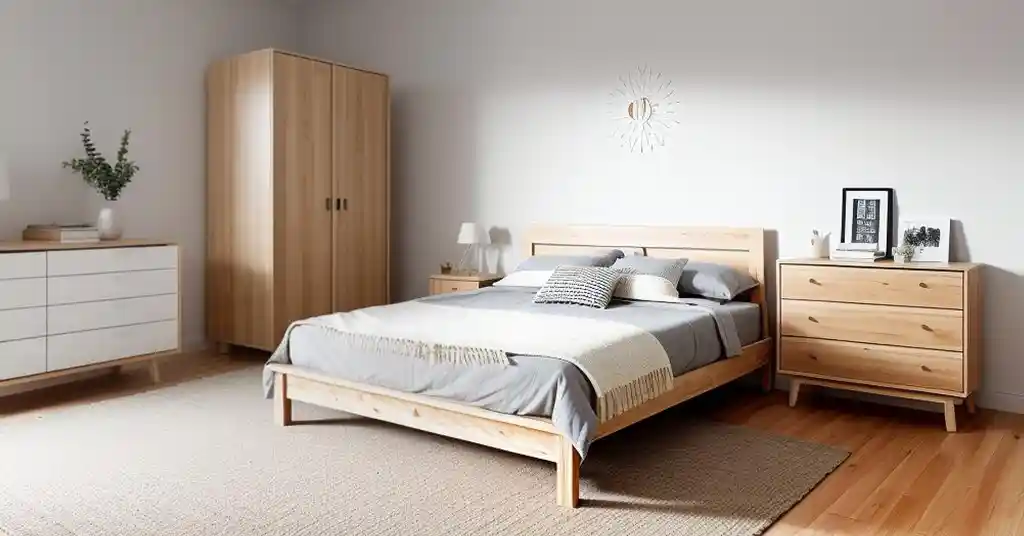 Deco Bilik Tidur Perempuan Perabot Kayu Ringkas