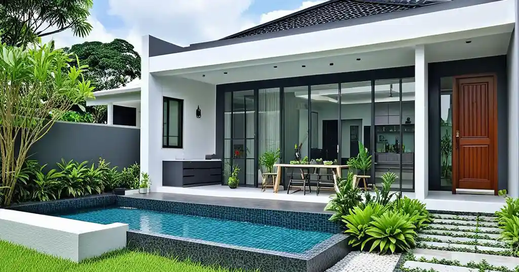 Design Rumah Moden Simple Terbuka dengan Ruang Taman
