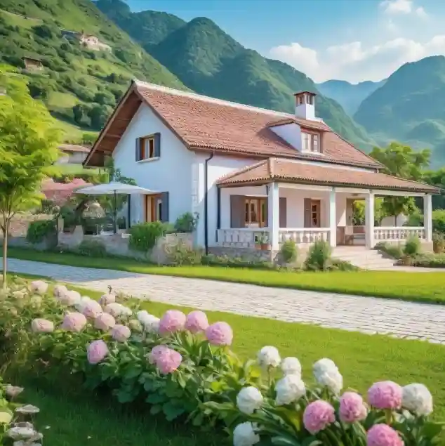 Idea Design Rumah Kampung Kombinasi Warna Neutral dan Pastel