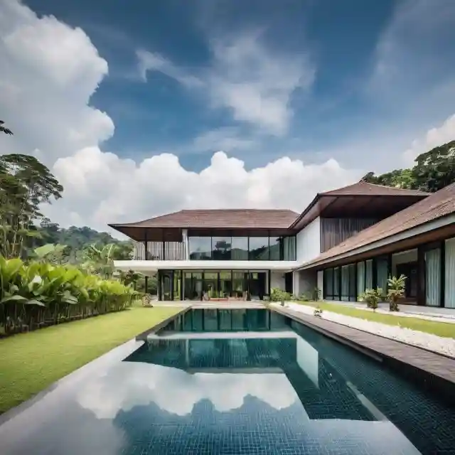 Ideas Design Rumah Kampung Modern dengan Kolam