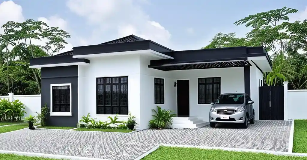 Rumah Moden Simple Palet Warna Monokrom