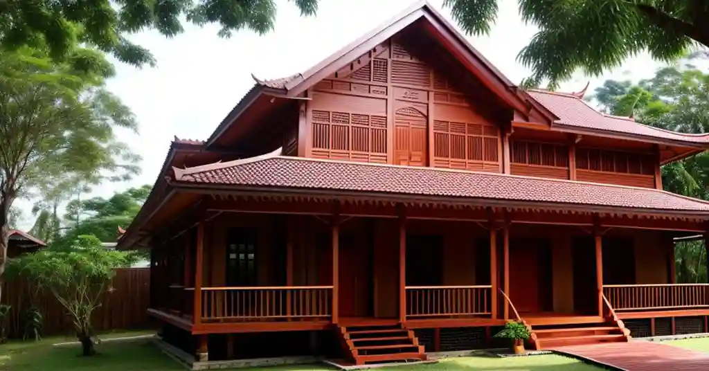 Warna Cat Rumah Kayu Kampung Coklat Muda