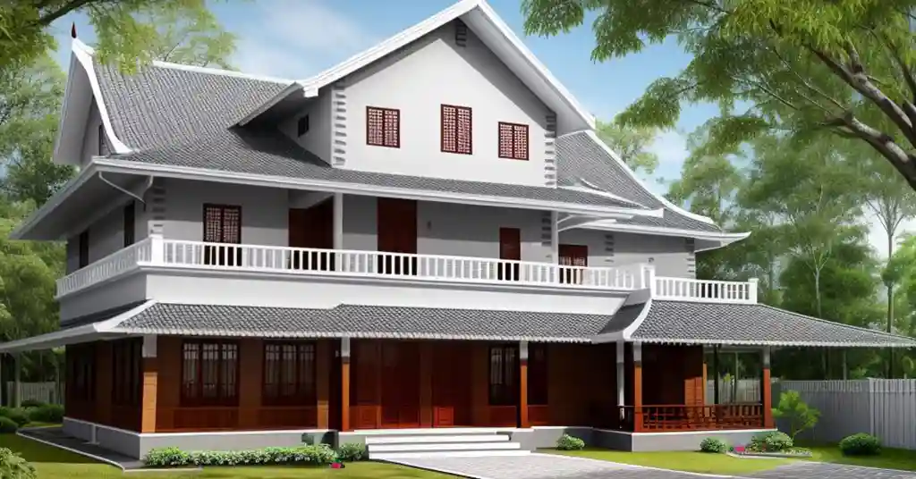 Warna Cat Rumah Kayu Kampung Putih dan Abu Abu