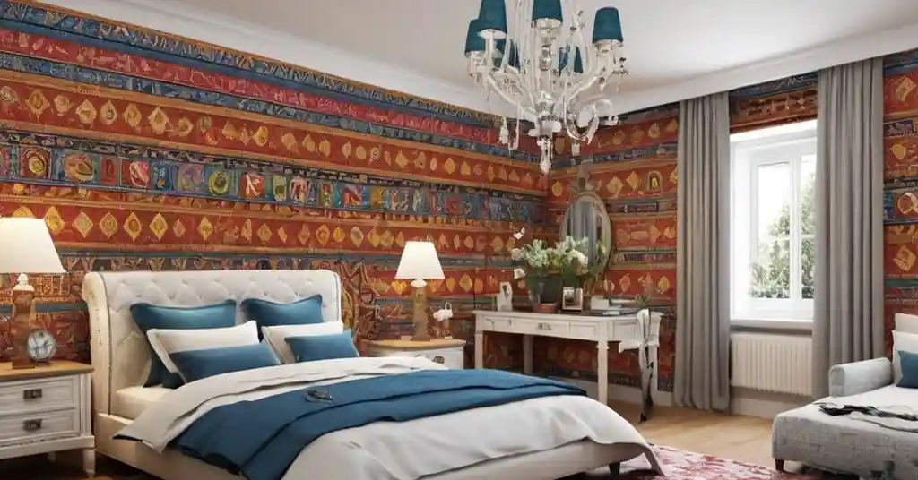 25. Wallpaper Bilik Tidur Perempuan Wallpaper Etnik Sentuhan Tradisional
