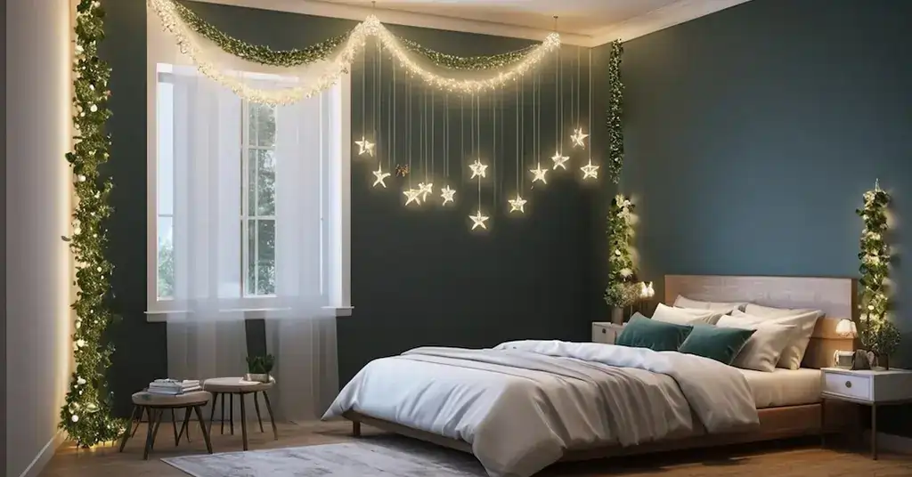 Deco Bilik Pengantin Simple Gantung Lampu Fairy