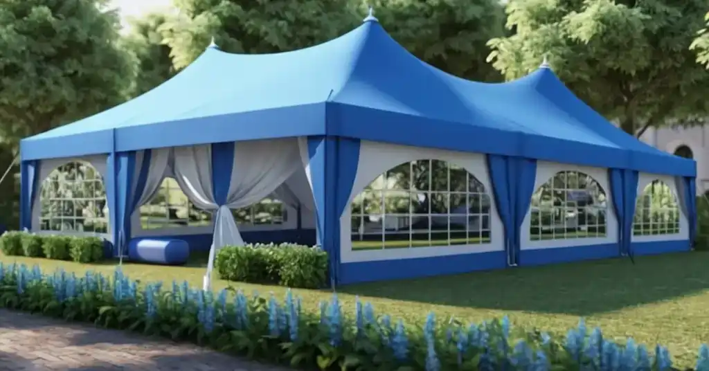 Hiasan Khemah Rumah Sukan Biru Tema Hutan Biru