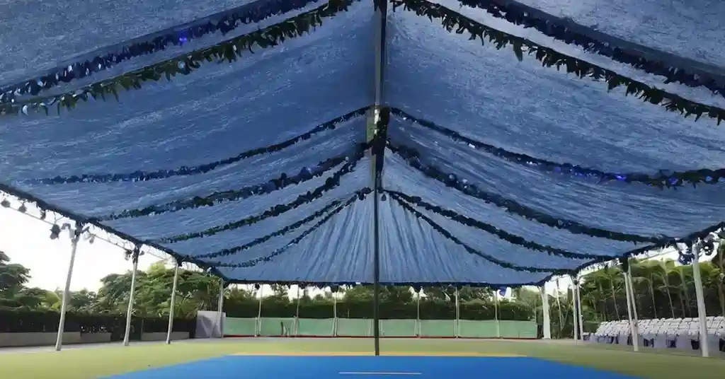 Hiasan Khemah Rumah Sukan Biru Tema Taman Laut