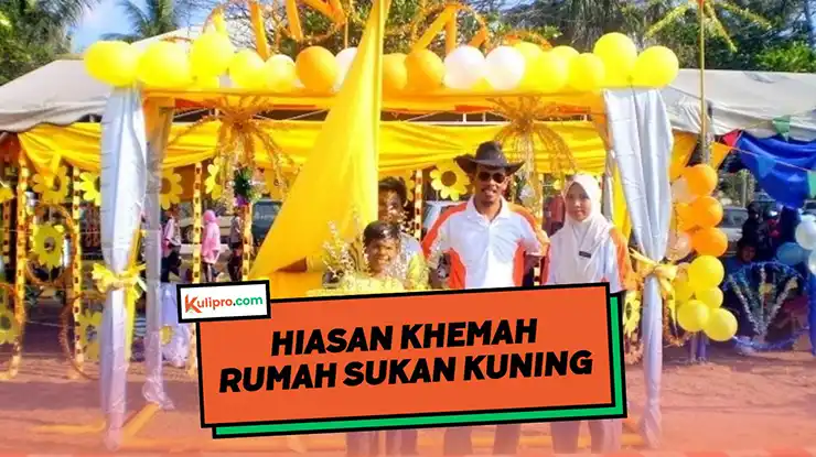 Hiasan Khemah Rumah Sukan Kuning