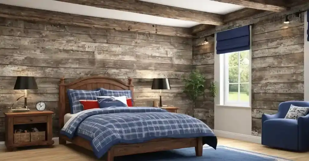 Idea Wallpaper Bilik Tidur Lelaki Rustik dengan Balok Terbuka