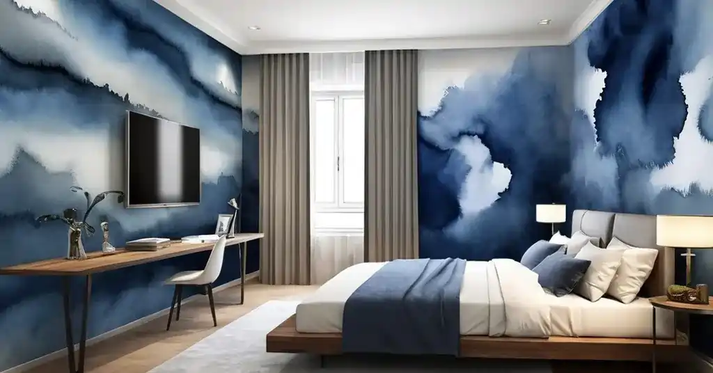 Idea Wallpaper Bilik Tidur Lelaki Tema Motif Cat Air