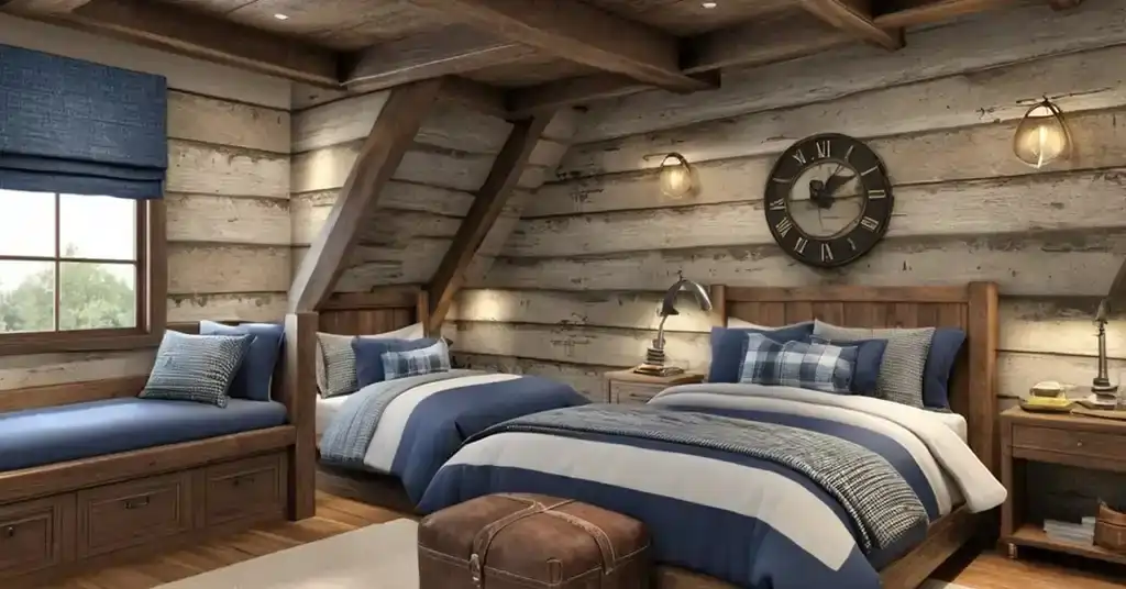 Idea Wallpaper Bilik Tidur Lelaki Tema Rustik dengan Balok Terbuka