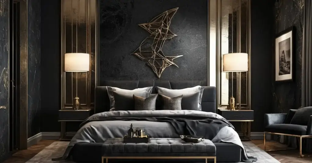 Idea Wallpaper Bilik Tidur Lelaki Warna Gelap dan Kombinasi Metalik