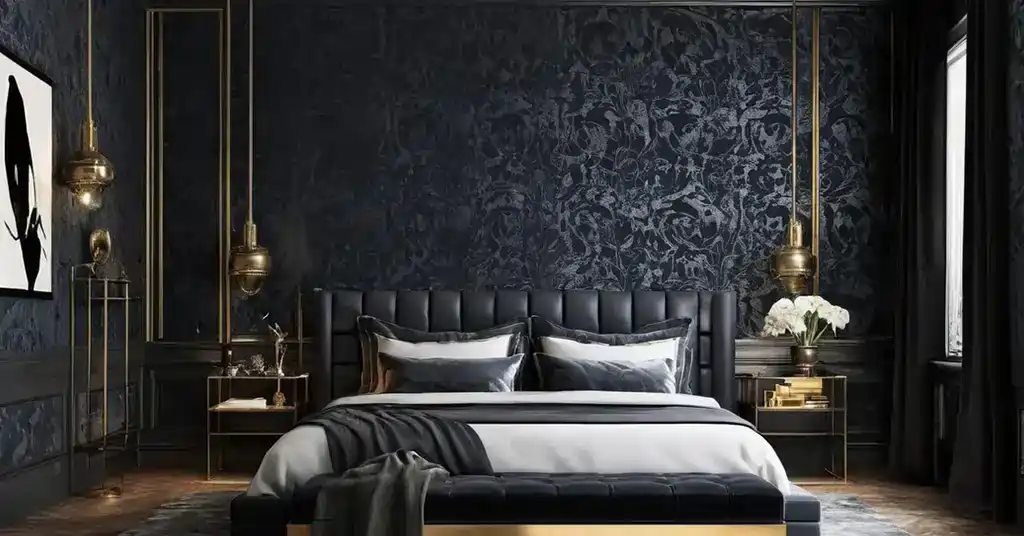 Idea Wallpaper Bilik tidur Lelaki Warna Gelap dan Metalik