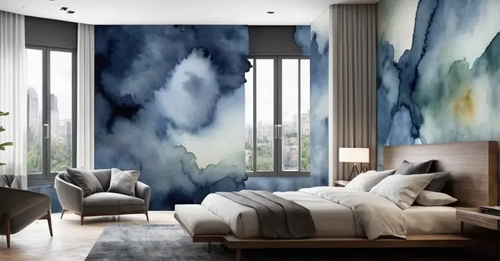 Idea Wallpaper dinding Bilik tidur Lelaki Motif Cat Air