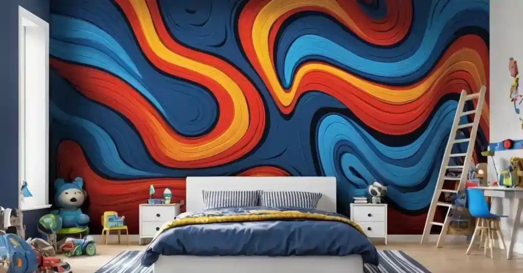 Idea Wallpaper dinding Bilik tidur Lelaki Wallpaper Mural dengan Rekaan Abstrak