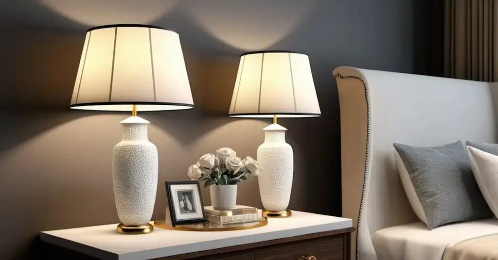 Meja Sisi dengan Lampu