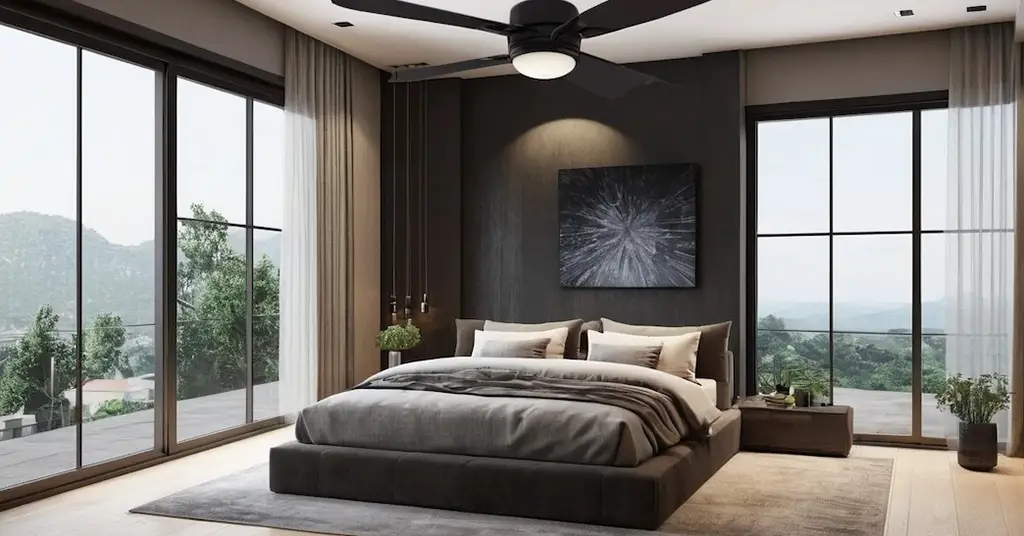 Penggantungan Kipas Siling dengan Rekaan Moden Hiasan Bilik Tidur Suami Isteri