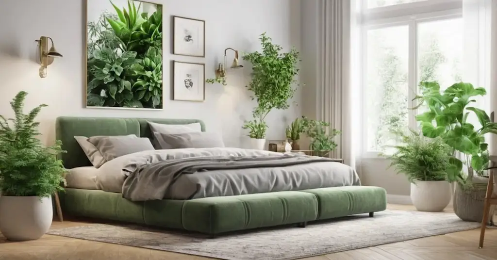 Penggunaan Tumbuhan Hijau dalam Pasu Cantik Hiasan Bilik Tidur Suami Isteri