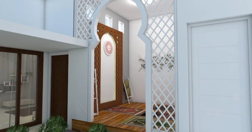 Pintu Lengkung Kisi Kisi Kayu Putih