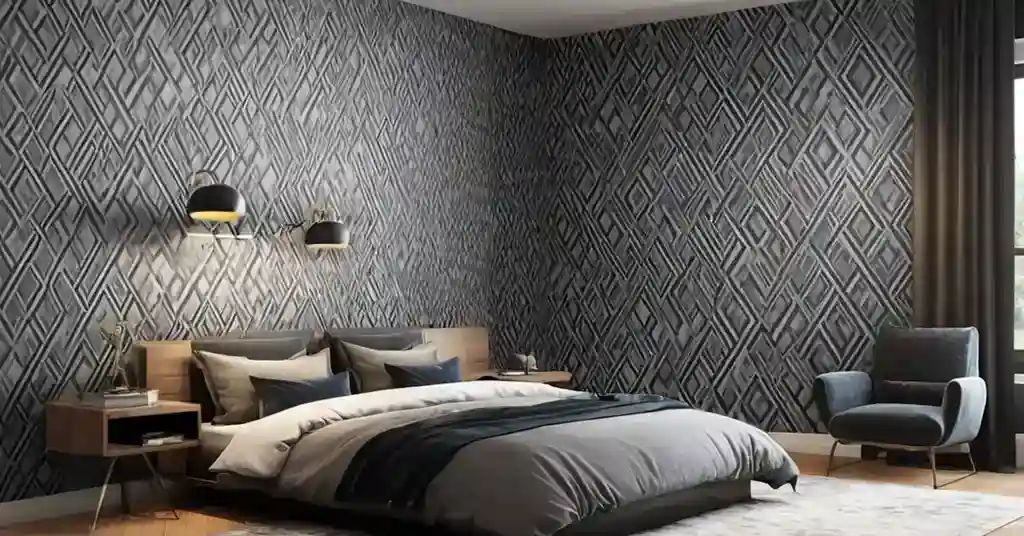 Wallpaper Bilik Tidur Lelaki Motif Geometrik