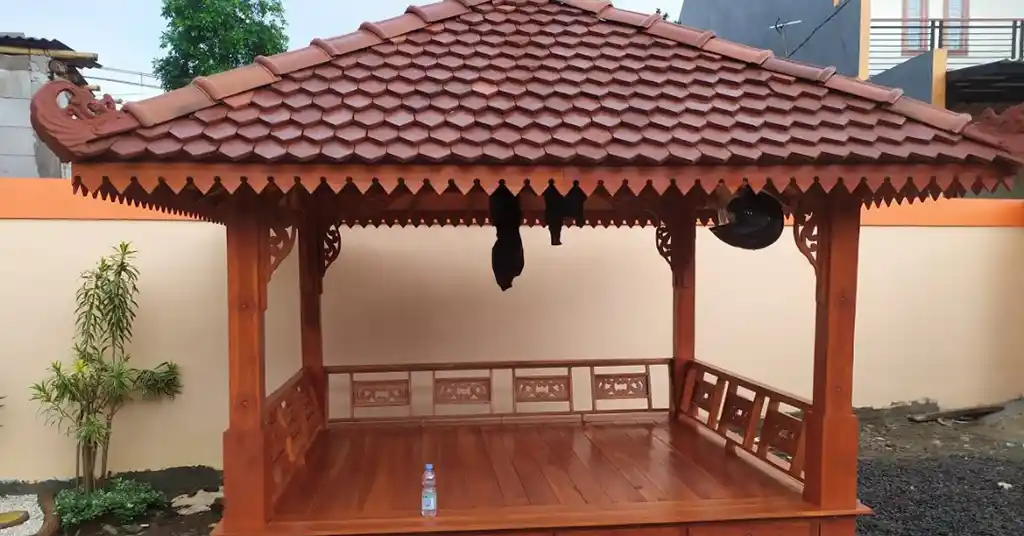 Saiz dan Dimensi Gazebo Kayu Jati