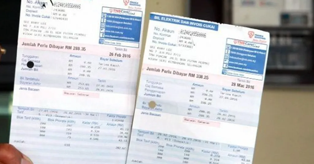 Caj dan Deposit Penukaran Nama Akaun TNB
