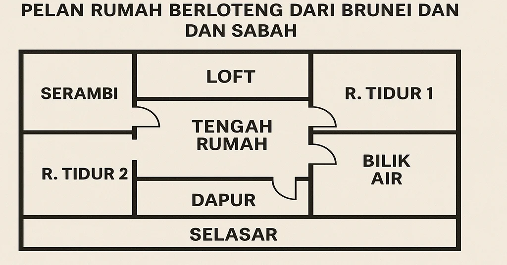 Pelan Rumah Berloteng dari Brunei dan Sabah