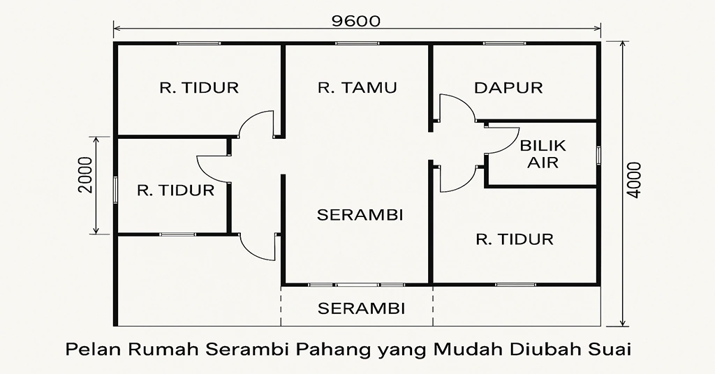 Pelan Rumah Serambi Pahang
