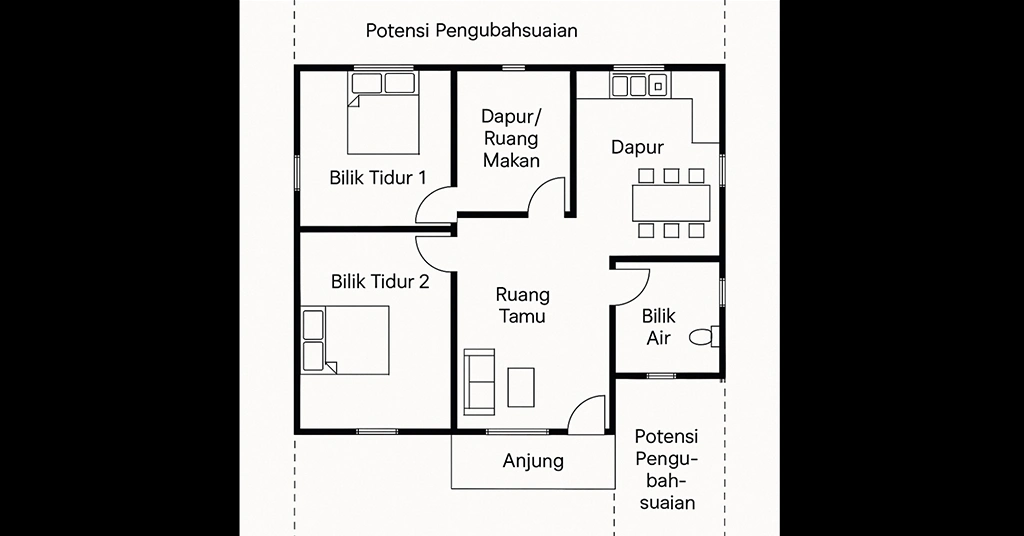 Pelan Rumah Potensi Pengubahsuaian Masa Depan