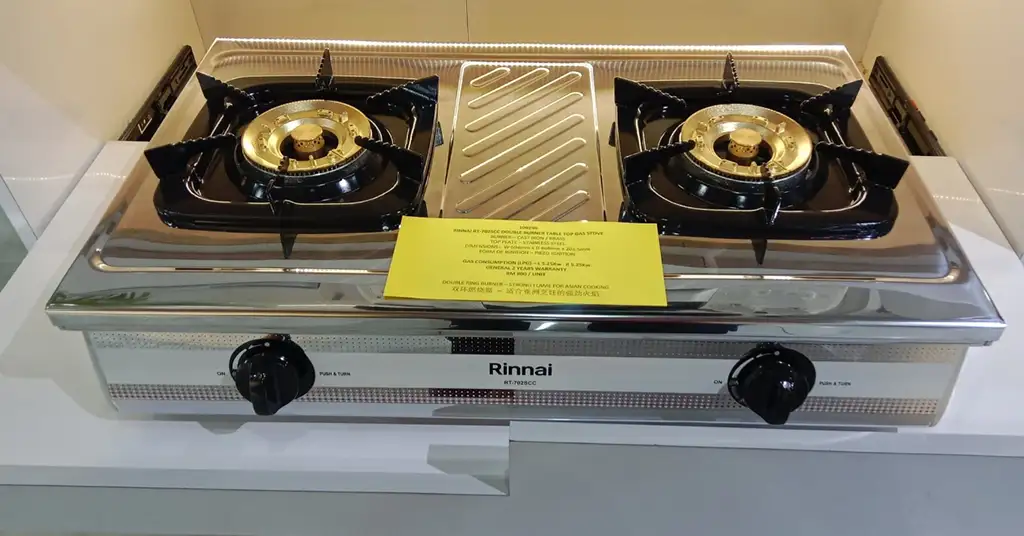 Saiz Dapur Gas Table Top dan Kegunaannya
